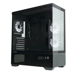 Zalman кутия Case ATX - Chronix BLACK - 3 x 120 mm A-RGB, USB-C, Tempered Glass