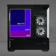 Zalman кутия Case ATX - Chronix BLACK - 3 x 120 mm A-RGB, USB-C, Tempered Glass