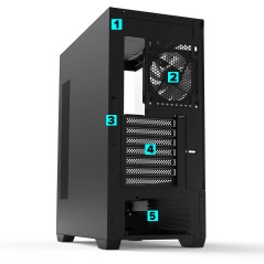 Zalman кутия Case ATX - Chronix BLACK - 3 x 120 mm A-RGB, USB-C, Tempered Glass