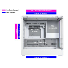 Montech кутия Case mATX - KING 15 PRO (W) - 4 x 120 mm A-RGB, USB-C