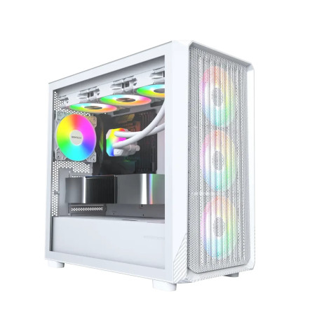Montech кутия Case mATX - X5M (W) - 4 x 120 mm A-RGB, USB-C