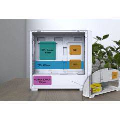 Montech кутия Case mATX - X5M (W) - 4 x 120 mm A-RGB, USB-C