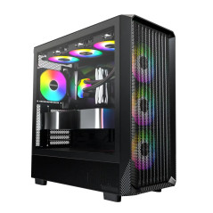 Montech кутия Case mATX - X5 (B) - 4 A-RGB fans, USB-C