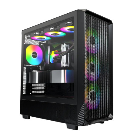 Montech кутия Case mATX - X5 (B) - 4 A-RGB fans, USB-C