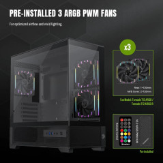 Gamemax кутия Case EATX - Vista 2 MB - 3 x 120 mm Addressable RGB