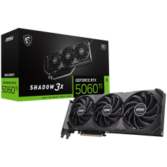 MSI Video Card NVIDIA GeForce RTX 5060 Ti 8G SHADOW 3X OC CLASSIC, 8GB GDDR7, 128-bit, 2602 MHz Boost, 4608 CUDA Cores, PCIe 5.0
