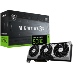 MSI Video Card Nvidia GeForce RTX 5080 16G VENTUS 3X OC, 16GB GDDR7, 256bit, Effective Memory Clock: 30000MHz, Boost: 2640 MHz, 