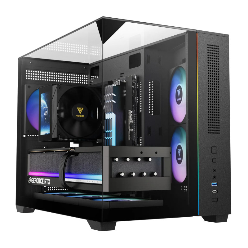 Gamdias кутия Case mATX - ATLAS M3M - A-RGB, USB-C