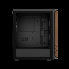 Gamdias кутия Case ATX - AURA GC11 Wood Black - USB-C
