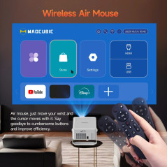 MagCubic преносим мултимедиен проектор Portable Multimedia Projector HY450MAX - 8K, Android 14, Wi-Fi 6, Bluetooth 5.4