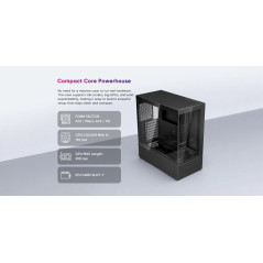 1stPlayer Кутия Case ATX - Crystal Vision CV7 Black - 5 x 120 mm included