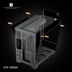 Thermalright кутия Case ATX - TR-A70 Vision Black - 9.16 inch LCD Display, USB-C