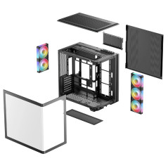 DeepCool кутия Case ATX - CG590U 5F - 5 ARGB Fans