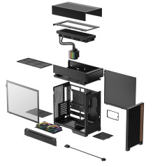 DeepCool кутия Case ATX - CL6600 - Modular Split-Chamber, 360 mm AIO Pre-Installed, 2 ARGB fans