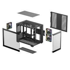 DeepCool кутия Case mATX - CG330 3F - 3 ARGB Fans