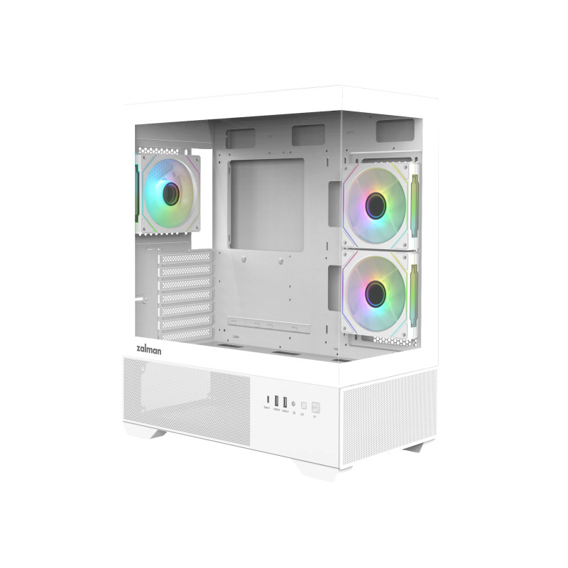 Zalman кутия Case ATX - Chronix WHITE V2 - 3 x 120 mm A-RGB, USB-C, Tempered Glass