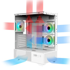 Zalman кутия Case ATX - Chronix WHITE V2 - 3 x 120 mm A-RGB, USB-C, Tempered Glass