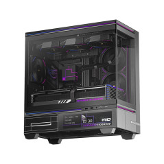 Thermalright кутия Case mATX - TL-M10 Vision Black - 4 x 120 mm ARGB included, 9.16 inch LCD Display, USB-C