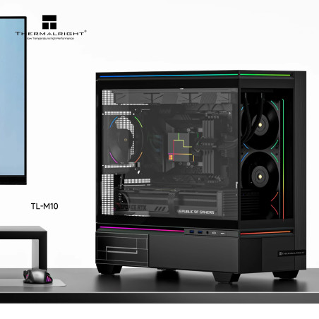 Thermalright кутия Case mATX - TL-M10 Black - 4 x 120 mm ARGB included, USB-C