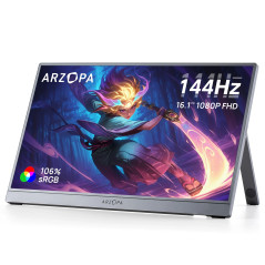 Arzopa преносим монитор Portable Monitor - Z1FC with Sleeve Bag - 16.1", 144Hz, IPS