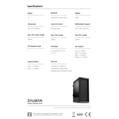 Zalman кутия за компютър Case ATX - T7 - Black